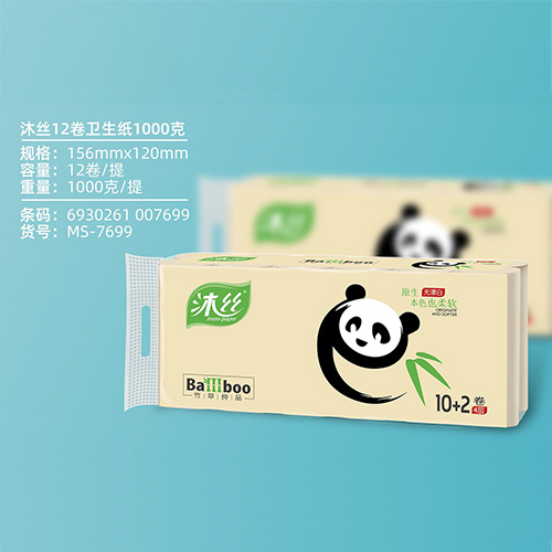 沐丝12卷卫生纸1000克